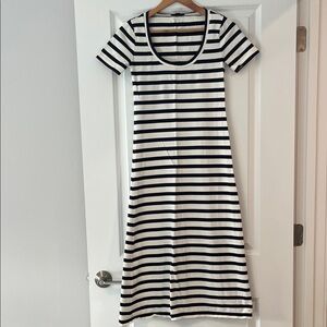 J. Crew Navy and White Striped Dress